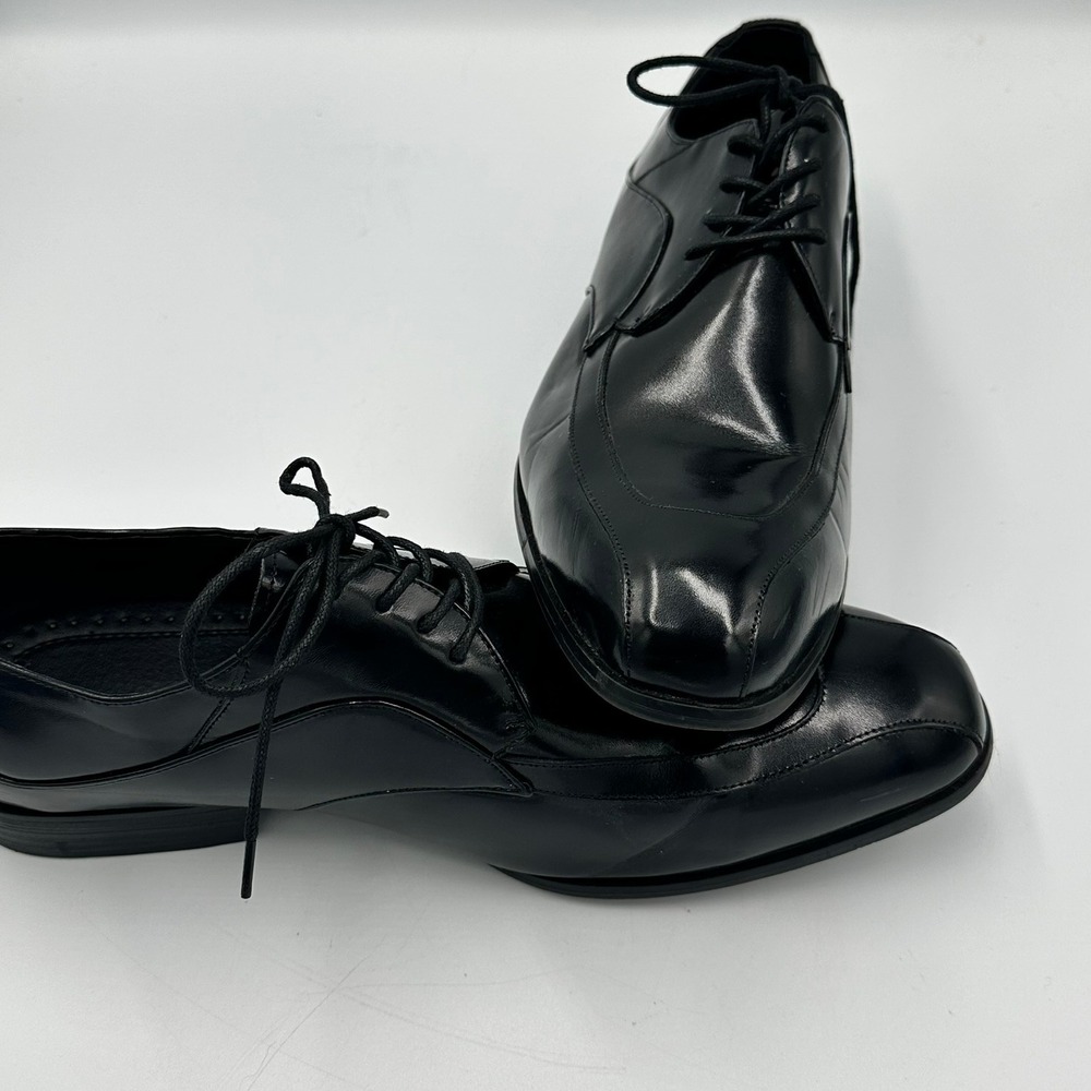 Stacy Adams Oxford Mens 10.5W Black Leather Bicycle Toe Dress Shoes 20154-001